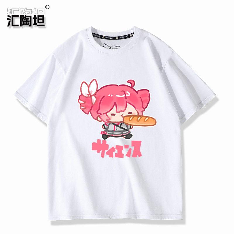 Accented Teto Co Branded Hatsune Miku Surrounding Cartoon Printed T-shirts for Men and Women's Summer Anime New T-shirts