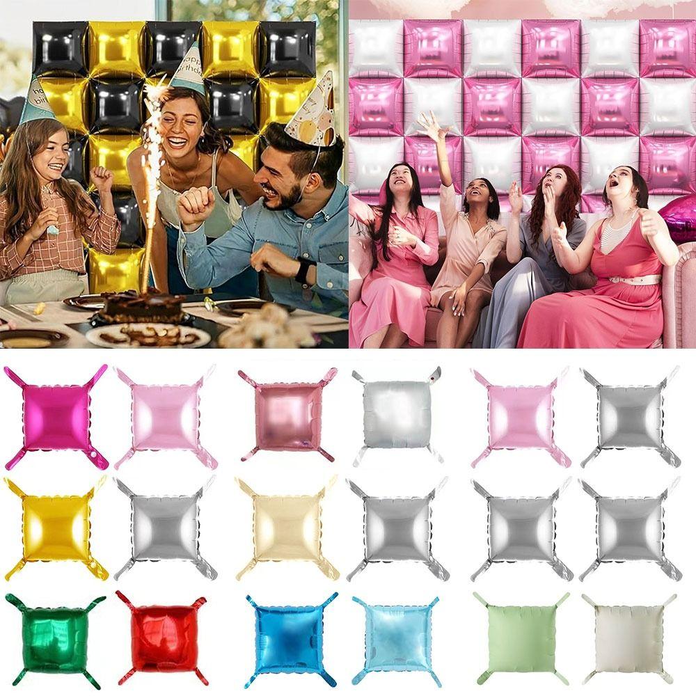 25 шт./набор Двусторонние воздушные шары Стена для фона Многоцветный набор гирлянд Задник из воздушных шаров Квадратные декоративные принадлежности