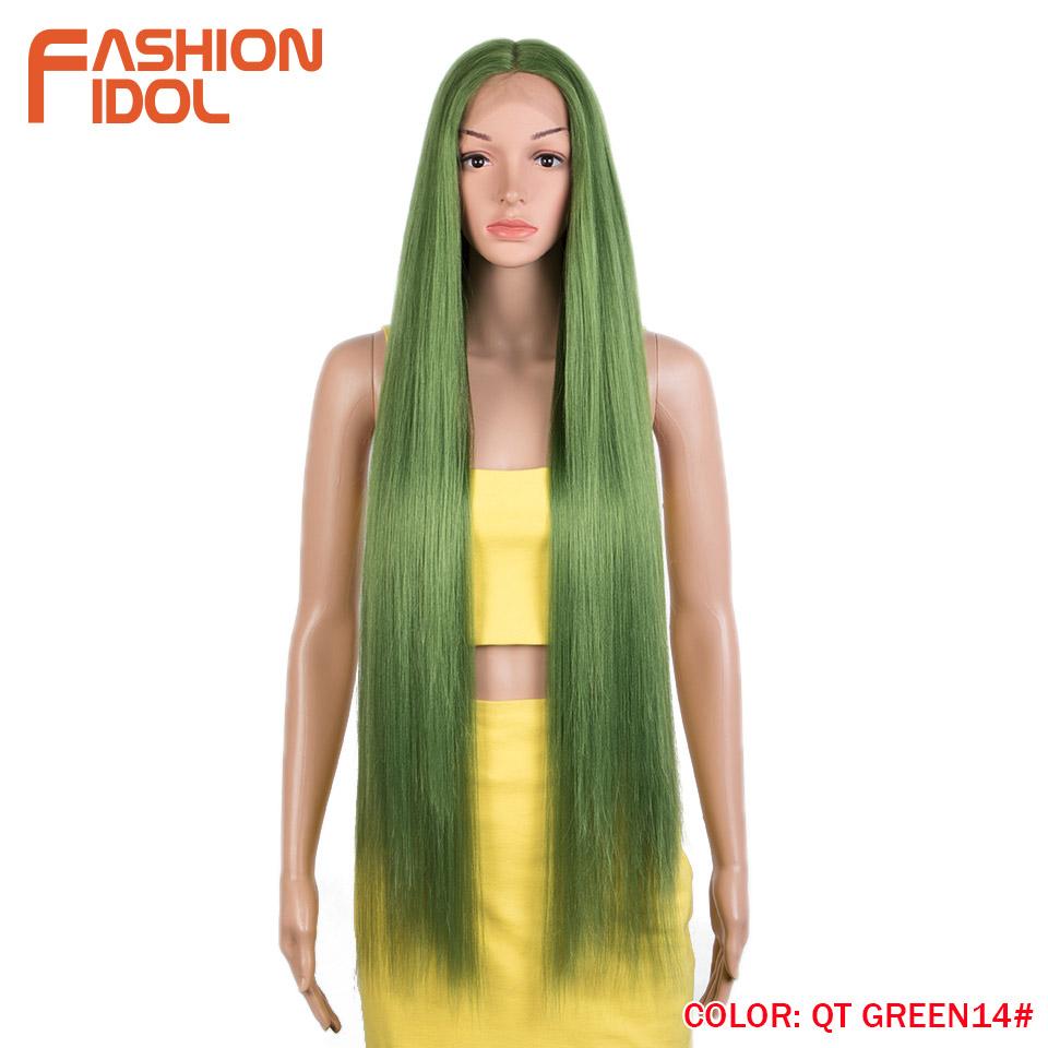 FASHION IDOL Синтетические Прямые Кружевные Парики 38" Супер Длинные Прямые Волосы Кружевная Челка Парик Лолита Розовый Блонд Парики Для Косплея Для Женщин