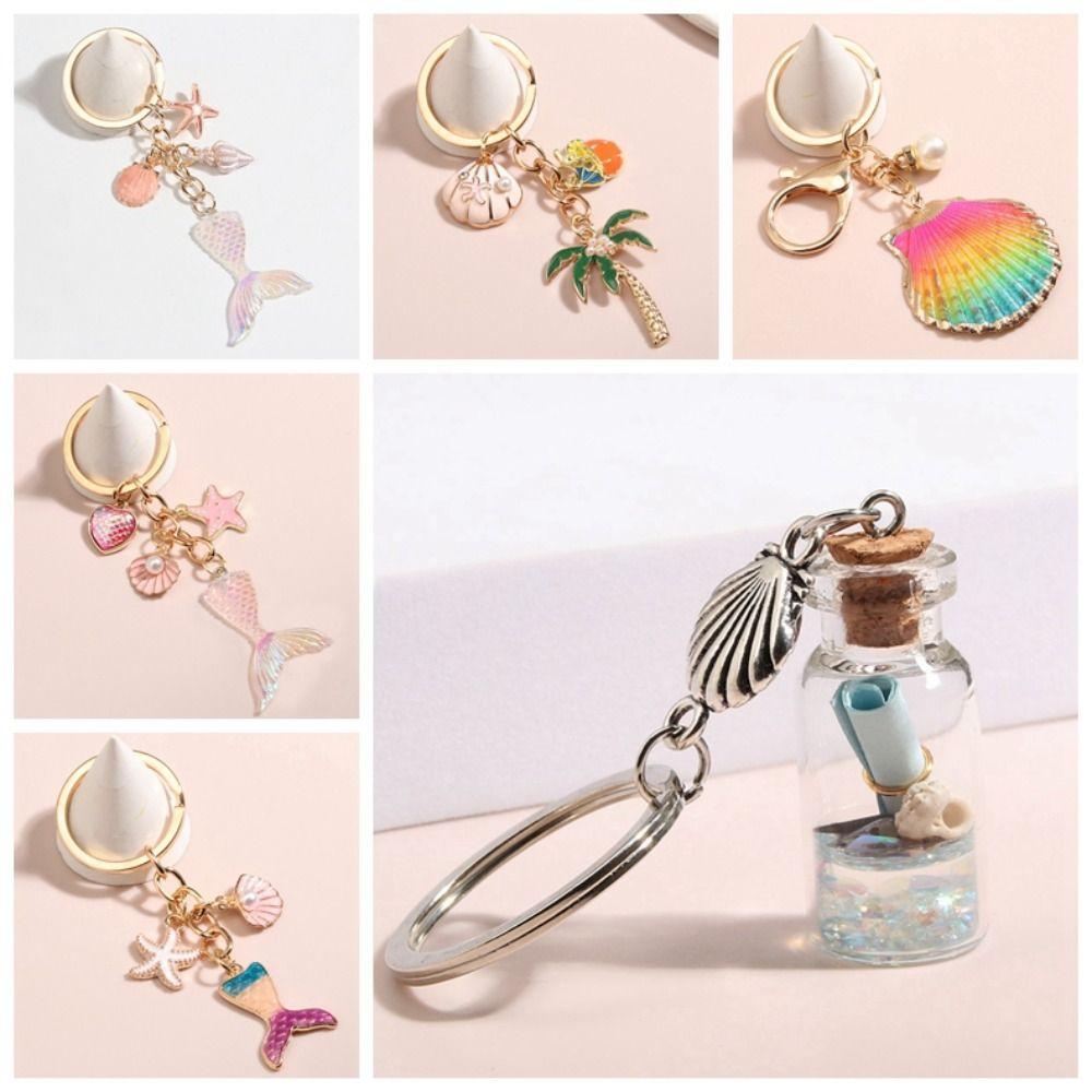 Conch Mermaid Tail Keyring Mermaid Tail Beach Style Beach Style Fun Decorative