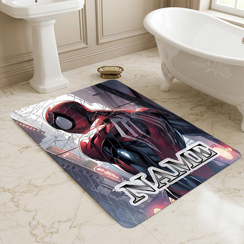 Personalized Name S-Spider M-Man Urban Living Room Non-Slip Area Rug Soft Carpet for Bedroom Kids Playroom Sofa Office Home Decor Doormat