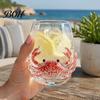 Sophisticated Coastal Style Drinkware 12oz Octopus Water Cup, Embossed Design, Hand Painted Marine Creative Tentacle Tumbler Drinking for Ocean Lovers