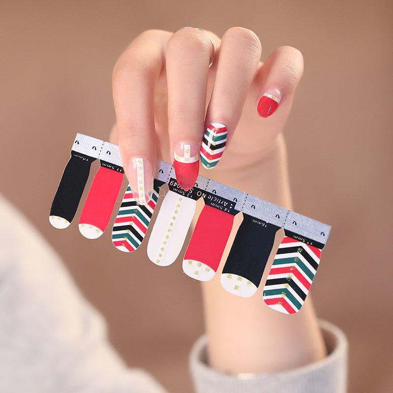 Ins Style Korean Nail Polish Film Full-on Nail Art Sticker 14-finger Printed Nail Sticker Nail Art Sticker Nail Art Sticker