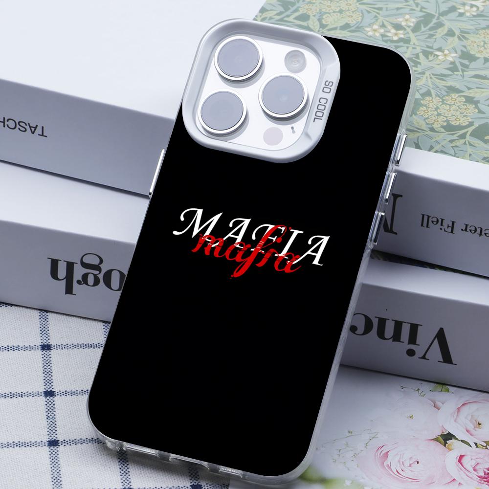 Чехол для iPhone 17 16 15 14 13 12 11 X XR XS Air Pro Max Plus в стиле Итальянской Мафии, Белый, Цветной, Серебристый