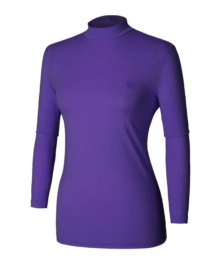 2ELA Women'S Air Snow Cooling Mock Turtleneck Long Sleeve Fingerhole T-Shirt 6 Colors (Type A)