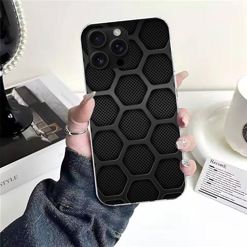 Мягкий чехол для телефона с узором из кованого карбона для IPhone 11 17 Air 16E 16 Pro Max 15 + 14 Plus 13 Mini 12 Apple 7 SE 8 Fundas Coque 11 1