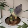 Handade Wooden Hummingbird Guardian Bell Of Good Luck Ornament,Metal Bell Bird Figurines Hanging Decor Home Housewarming Gift