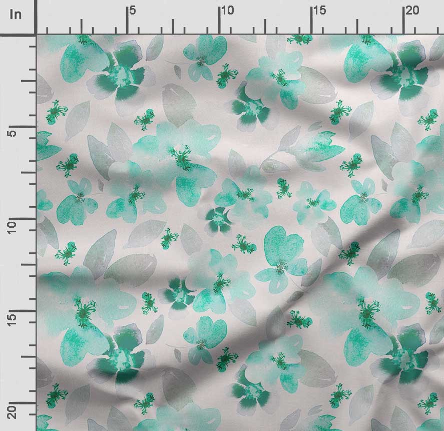 Soimoi Watercolor Floral Print,  Cotton Cambric, Quilting Fabric Sold by The Yard 42 Inch Wide, Medium Weight Cotton Fabric,