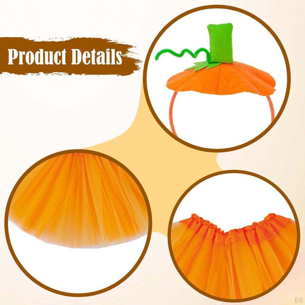 Хэллоуин Ободок с тыквой и юбкой Аксессуар для костюма для ролевых игр