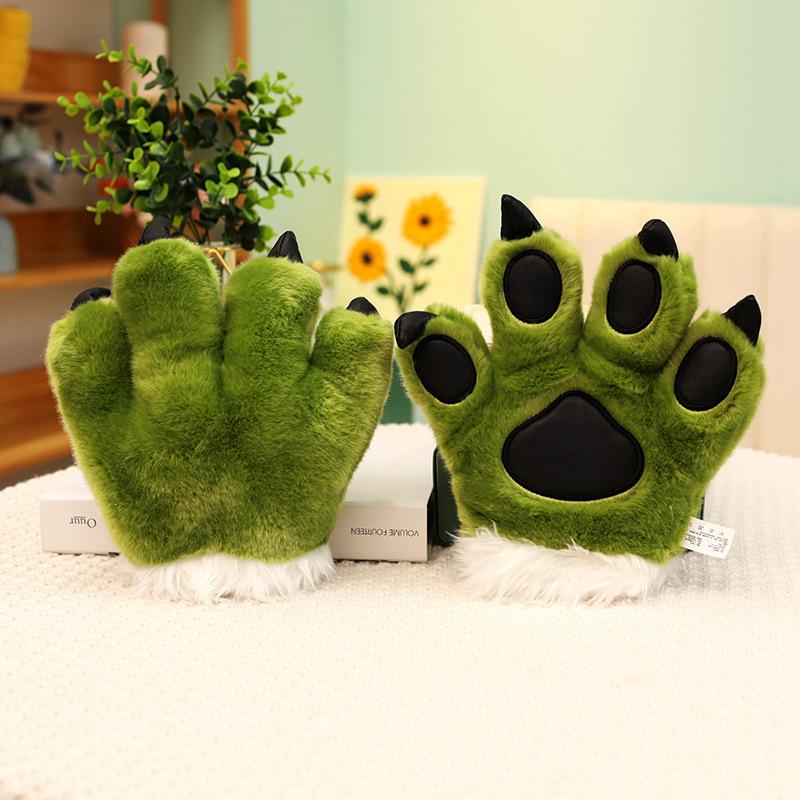 Мультяшный Животный Тигр Хвост Лапа Плюшевая Игрушка Динозавр Леопард Перчатки Повязка на Голову Кукла Детский Реквизит для Выступлений