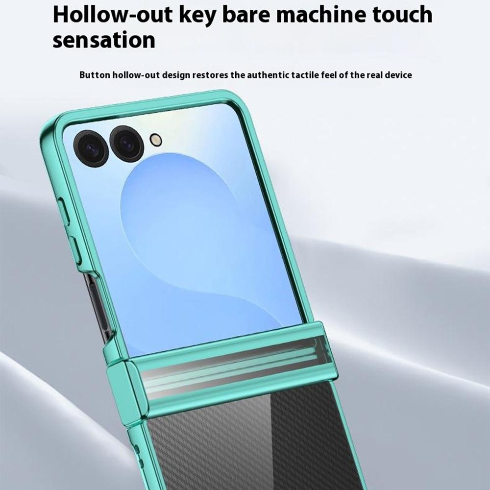 Чехол для Samsung Galaxy Z Flip7 5G, конструкция шарнира, гальванизированный ПК, прозрачная крышка для телефона