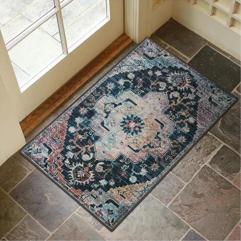 Принт в персидском стиле Нескользящий придверный коврик Современный ковер для прихожей Коврик для украшения дома Прочный Легко чистится Декор для помещений и улицы