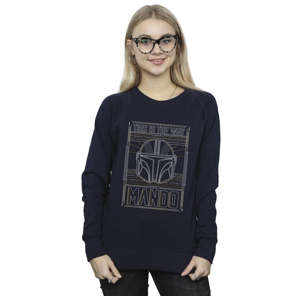 Star Wars Womens/Ladies The Mandalorian The Way Outline Helm Sweatshirt