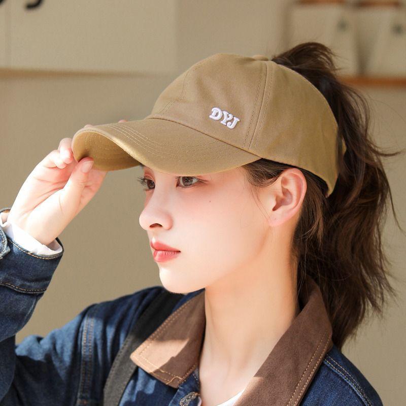 Can Tie High Ponytail Baseball Cap, Women's Spring and Autumn Duckbill Cap, Sun Protection, Empty Top Sun Hat