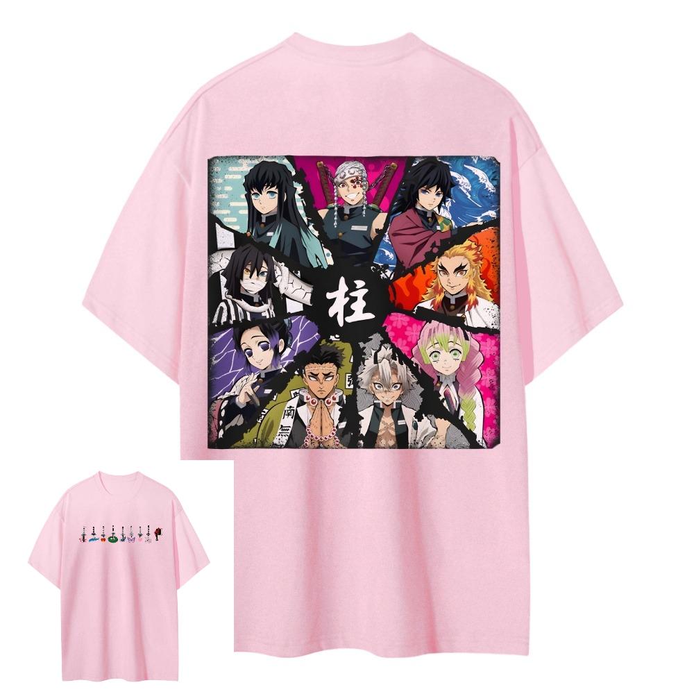Anime T Shirt Unisex Women Demon Slayer Hashira Cotton Short Sleeve Oversized Streetwear 2026 Summer Casual Tops Unisexga Graphic Tee