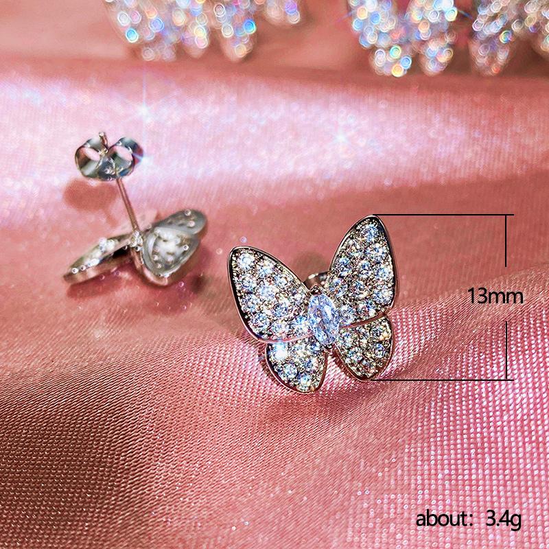 BELLA BOX Эстетические серьги-гвоздики в виде бабочек серебряного цвета, модные свежие стильные серьги для девочек для вечеринки, изысканный подарок, ювелирные изделия