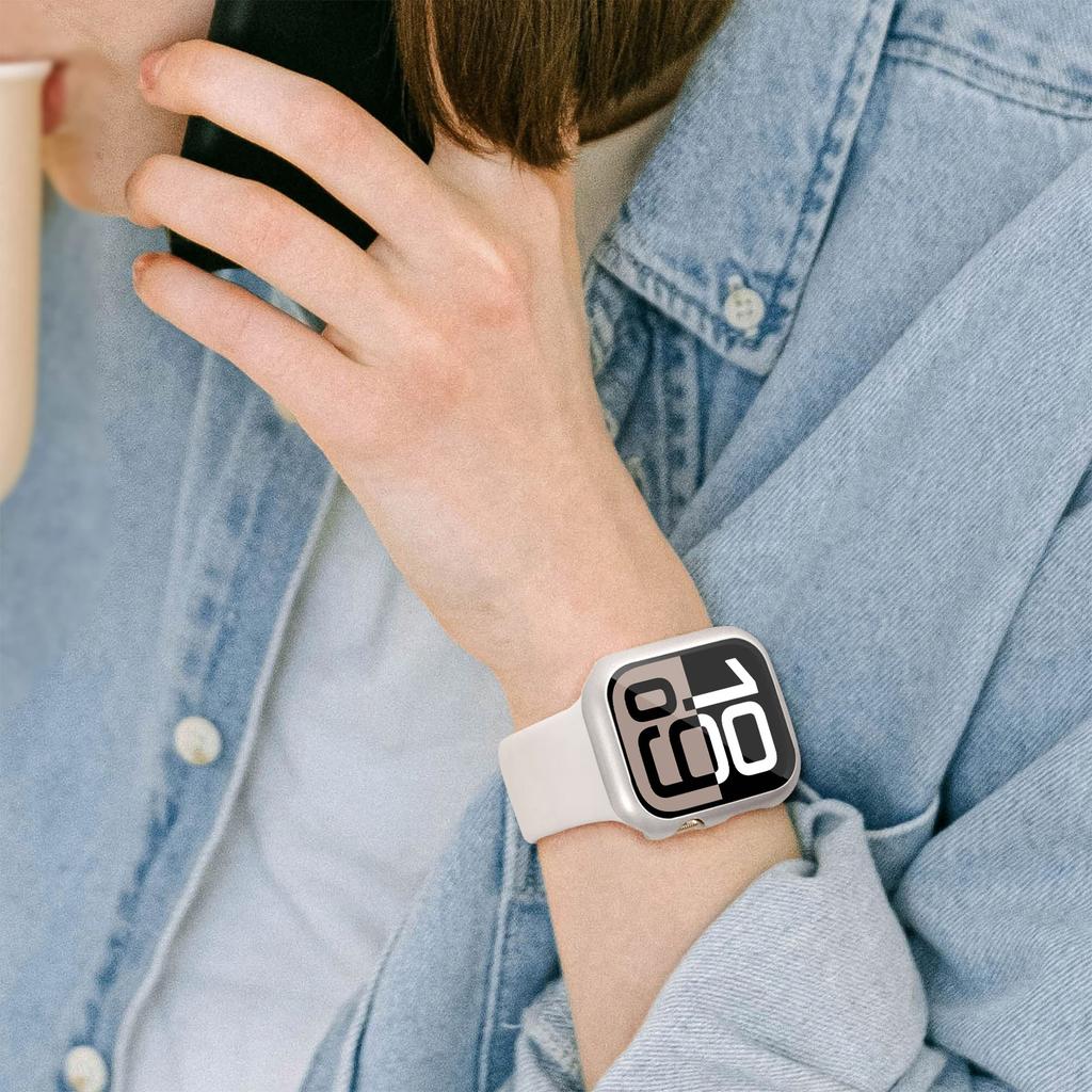 Чехол с защитой экрана из закаленного стекла для Apple Watch Series 10 42 мм 46 мм, ультратонкий, устойчивый к царапинам, полный защитный жесткий чехол-бампер для ПК