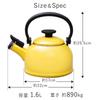Fuji Enamel Whistle Kettle IH Compatible Series 1.6L Ash Pink CTN-1.6WK.AP