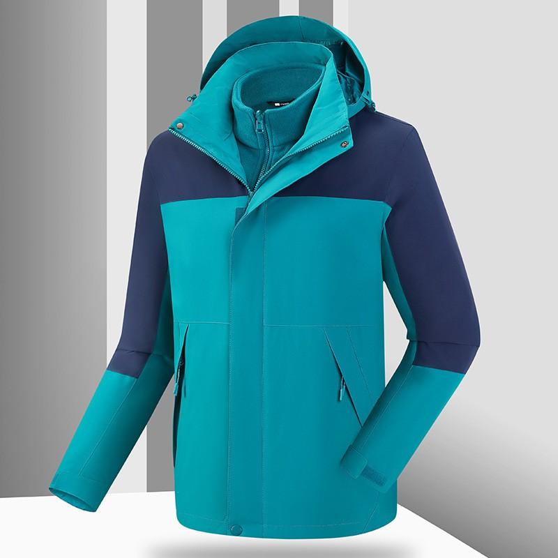 Mens Winter 3-in-1 Detachable Hooded Jacket With Fleece Liner Warm Windproof Loose Fit Outdoor Coat Hiking Daily Wear
