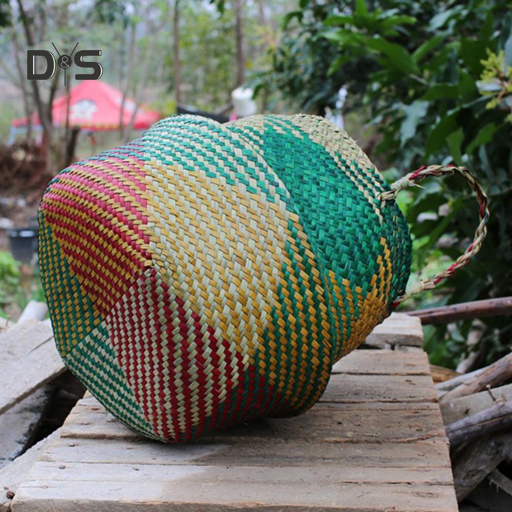 Dayuansheng складная соломенная плетеная корзина для хранения ручка садовый цветочный горшок мешок для белья