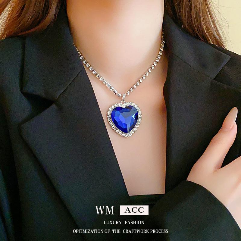 Подвеска-капля в форме сердца, чокер со стразами - Элегантное женское ожерелье