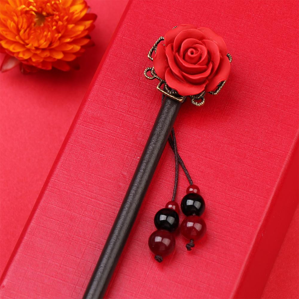 2 шт., деревянные винтажные заколки для волос с кисточками для девочек, палочки для еды, китайские палочки для волос