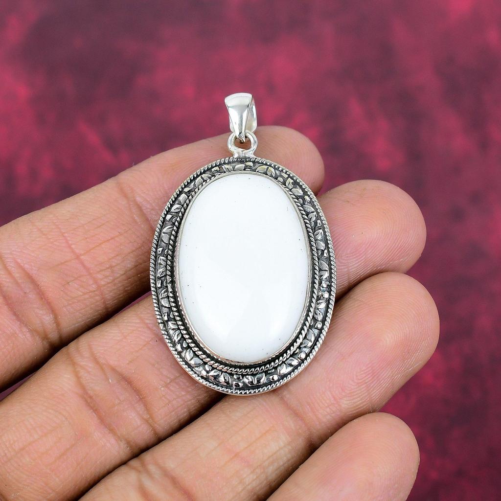 Белый коралловый кулон из стерлингового серебра 925 пробы, ювелирные изделия с подвеской из драгоценных камней ручной работы, подарки для жены, абсолютно новый кулон