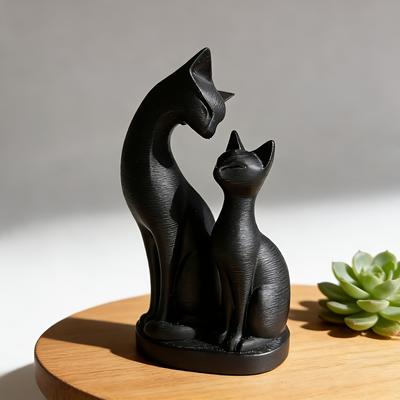Статуэтки-украшения "Мать и сын-кот", Скульптуры пары котов, Милые кошачьи украшения для рабочего стола и дома, Подарки на День святого Валентина