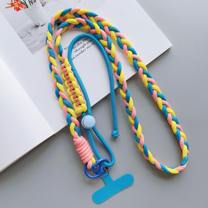 1 шт. Кроссбоди можно носить Красочный ремешок-шнурок для телефона Подвесная цепочка Подвеска Плетеный шнурок для мобильного телефона