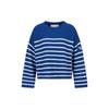 FW22 Свитер в полоску с цветовыми блоками, вязаный, с круглым вырезом, женский, синий 6L2MXZ2-M82Z1-F133
