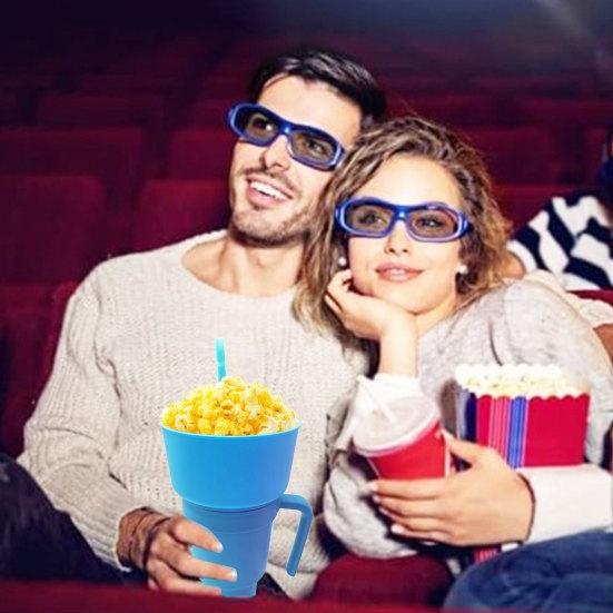 Snack And Drink Cup with Straw Lightweight Stadium Tumbler Portable