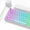 141-Key Side-Printed PBT Keycaps with Double Glitter Custom Cherry Profile for Mechanical Keyboards, Early Morning Fog, White