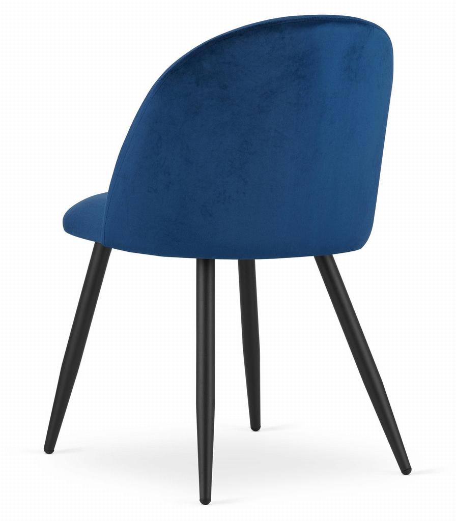 BELLO chair - navy blue velvet / black legs x 2