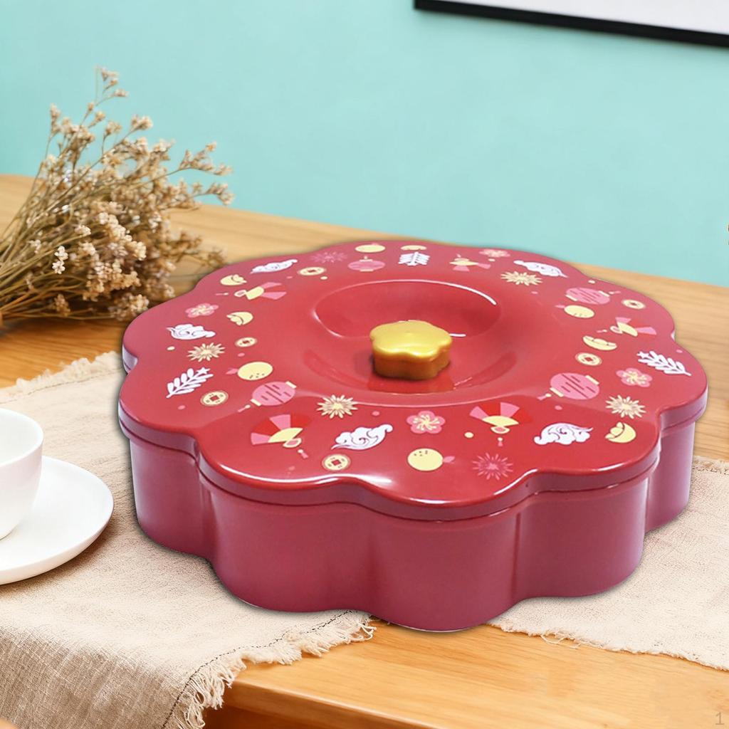 Разделенный поднос для сервировки Китайская традиционная коробка для закусок Подставка для фруктов Блюдо для кухни