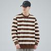 Осенний полосатый свитер с круглым вырезом, мужской свободный, большого размера, корейская версия, мужская пара, нижняя рубашка, топ, модный бренд