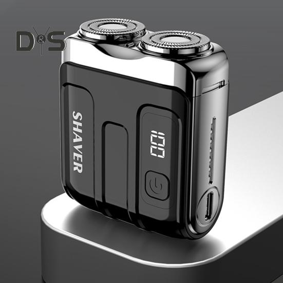 Мини-электробритва с ЖК-дисплеем, USB-перезаряжаемая водонепроницаемая дорожная бритва, портативный триммер для бороды для мужчин, инструмент для удаления волос, подарок отцу, мужу, парню