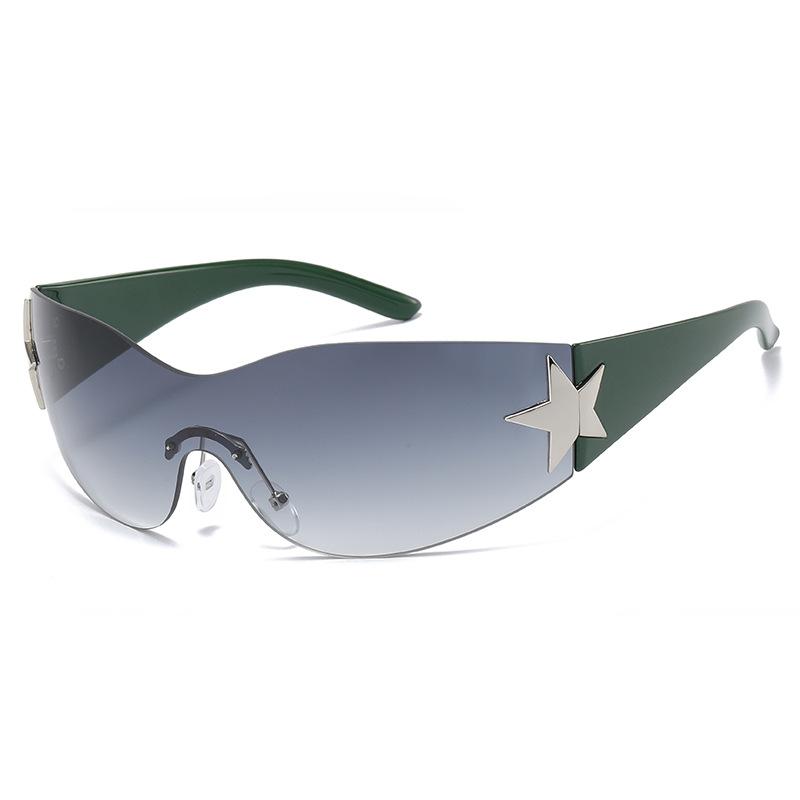 New pentagram one-piece sunglasses women's large frame retro style one-piece glasses personalized sunglasses men's and women's