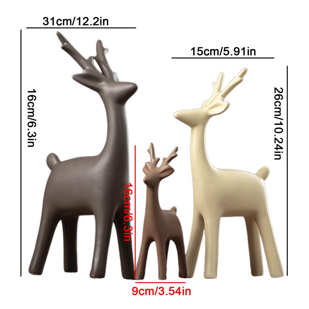 Семейная фигурка из трех штук, креативная керамическая скульптура животного, художественные фигурки для семьи, милые домашние аксессуары для гостиной