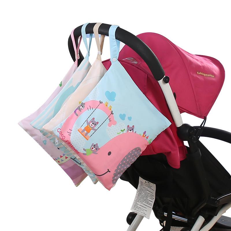 Waterproof Baby Diaper Bag for Stroller - Hangable Storage & Wash Bag