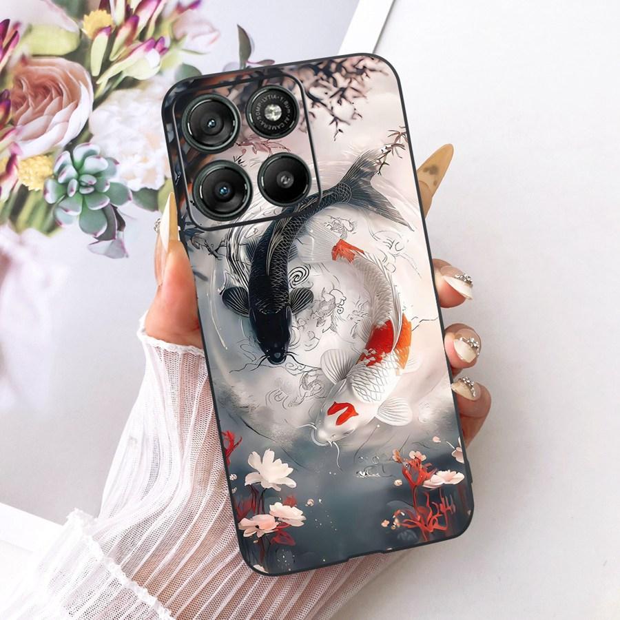 For Motorola Moto G67 Power Case Cats Pattern Back Cover Soft Silicone Black Phone Cases For Moto G57 Power XT2537- Shells
