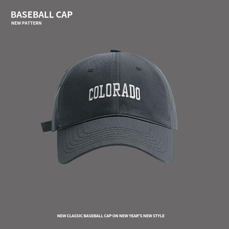 Korean-style soft-top high-quality cotton wide-brim baseball cap for women and couples, versatile for street photography, trendy, face-slimming,