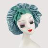 Silk Satin Sleep Cap with Ribbon Bow for Women - Elastic Wide Brim Bath Headscarf Hat for Hair Care