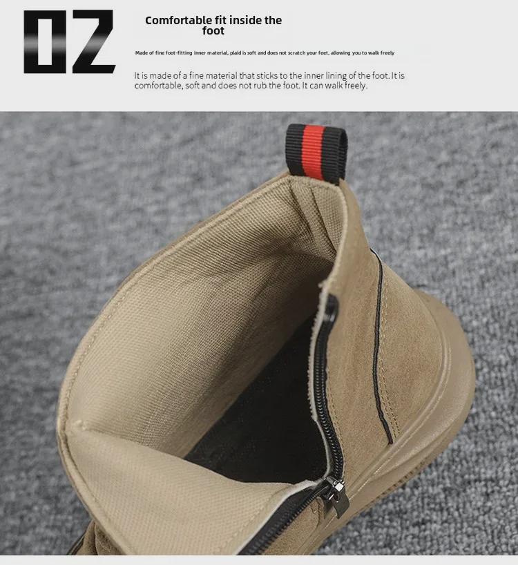 Men's Waterproof High-Top Retro Suede Martin Boots - Dirt-Resistant Casual Work Shoes for Autumn and Winter