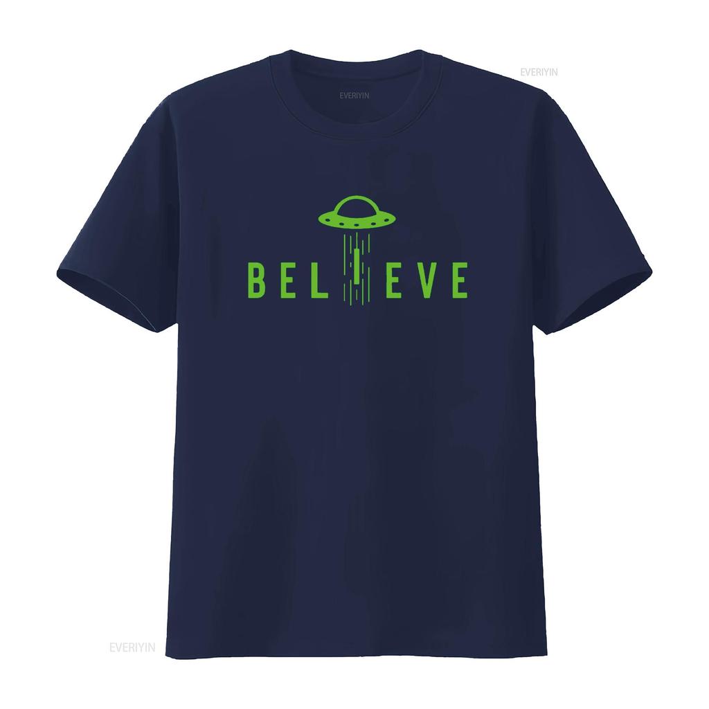 Alien Lover s Kids UFO Abduction Believe T Shirt vintage Washed streetwear Top For Everyday Wear Slightly homme Soft