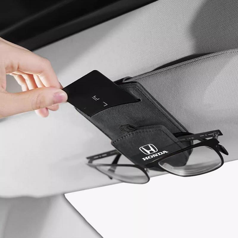 Suede Glasses Clip Car Sun Visor Card Ticket Clamp Fastener For Honda Civic Accord Crosstour Spirior Odyssey Avancier UR-V CR-Z JS1