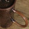 Чистая Медная Кружка для Коктейля Moscow Mule Изысканно Гравированная С крышкой Винтажная Прочная Стакан для Напитков 350 мл Плетеная Ручка Чашка для Чая