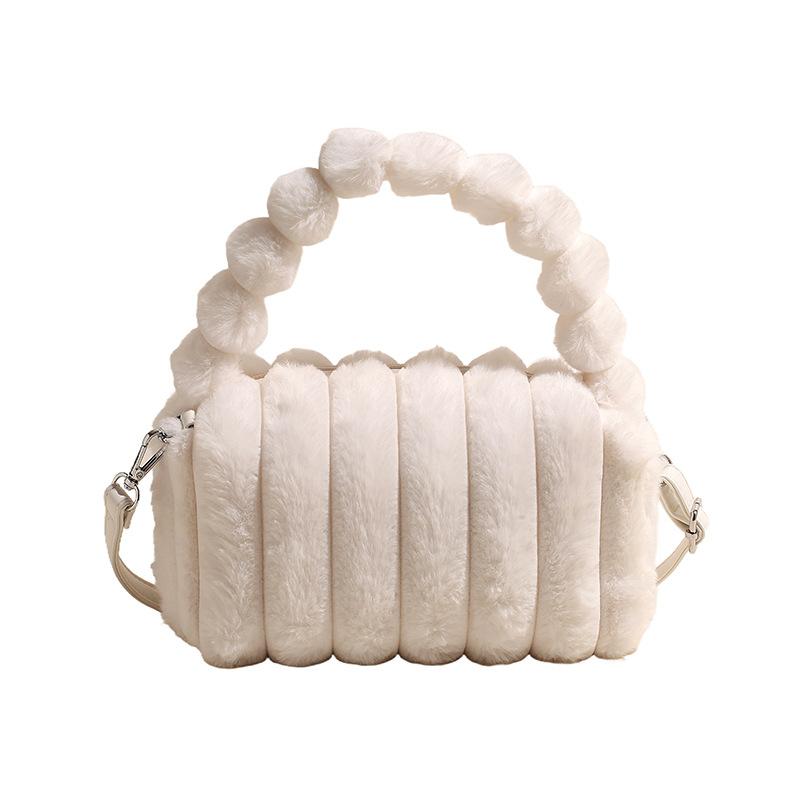 Plush Bag Women'S Simple Versatile Messenger Bag Fashion Casual Portable Plush Commuter Pillow Bag