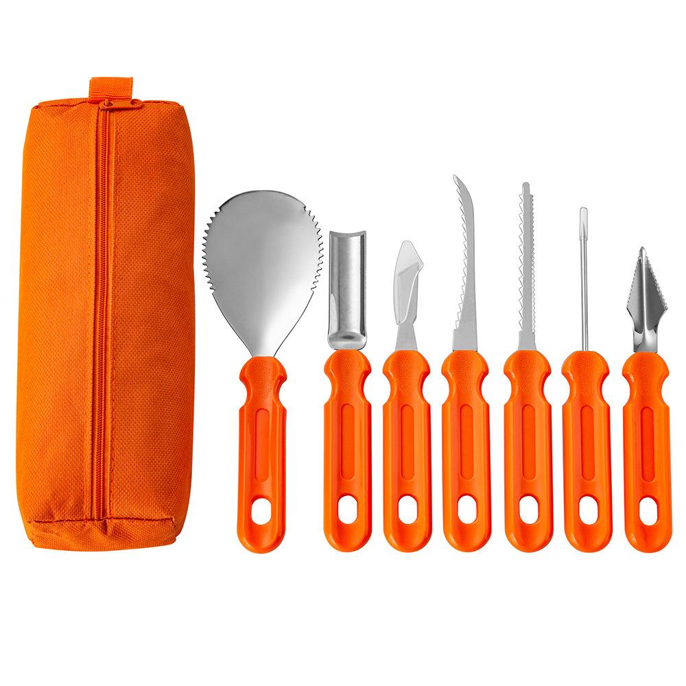 7pcs Pumpkin Carving Set Tools Halloween Stainless Steel Professional Pumpkin Engraving Kit DIY Handmade Knife Cutting Supplies