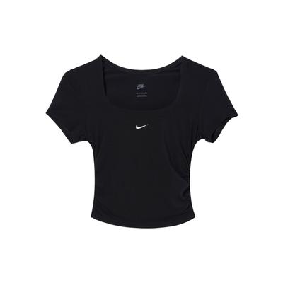 Спортивная одежда Chill Knit однотонная повседневная удобная облегающая футболка с коротким рукавом женские топы черного цвета FZ7991-010