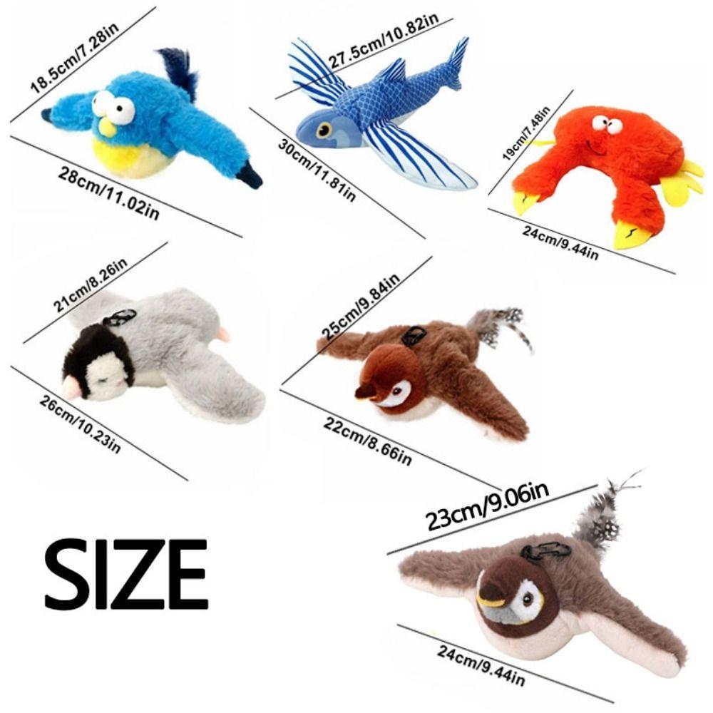 USB Rechargeable Cat Toys with Cat Mint Plush Flapping Bird Cat Toys Indoor Cats